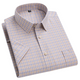 Men's Short Sleeve Cotton Shirt, Slim Fit Breathable Button-Down Casual Summer Shirt