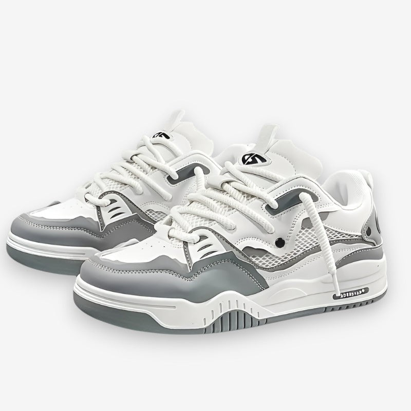 Men's lace-up trainers with chunky soles and geometric panel design