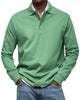 Men's Long Sleeve Polo Shirt, Casual Slim Fit Collared Polo for Everyday Wear