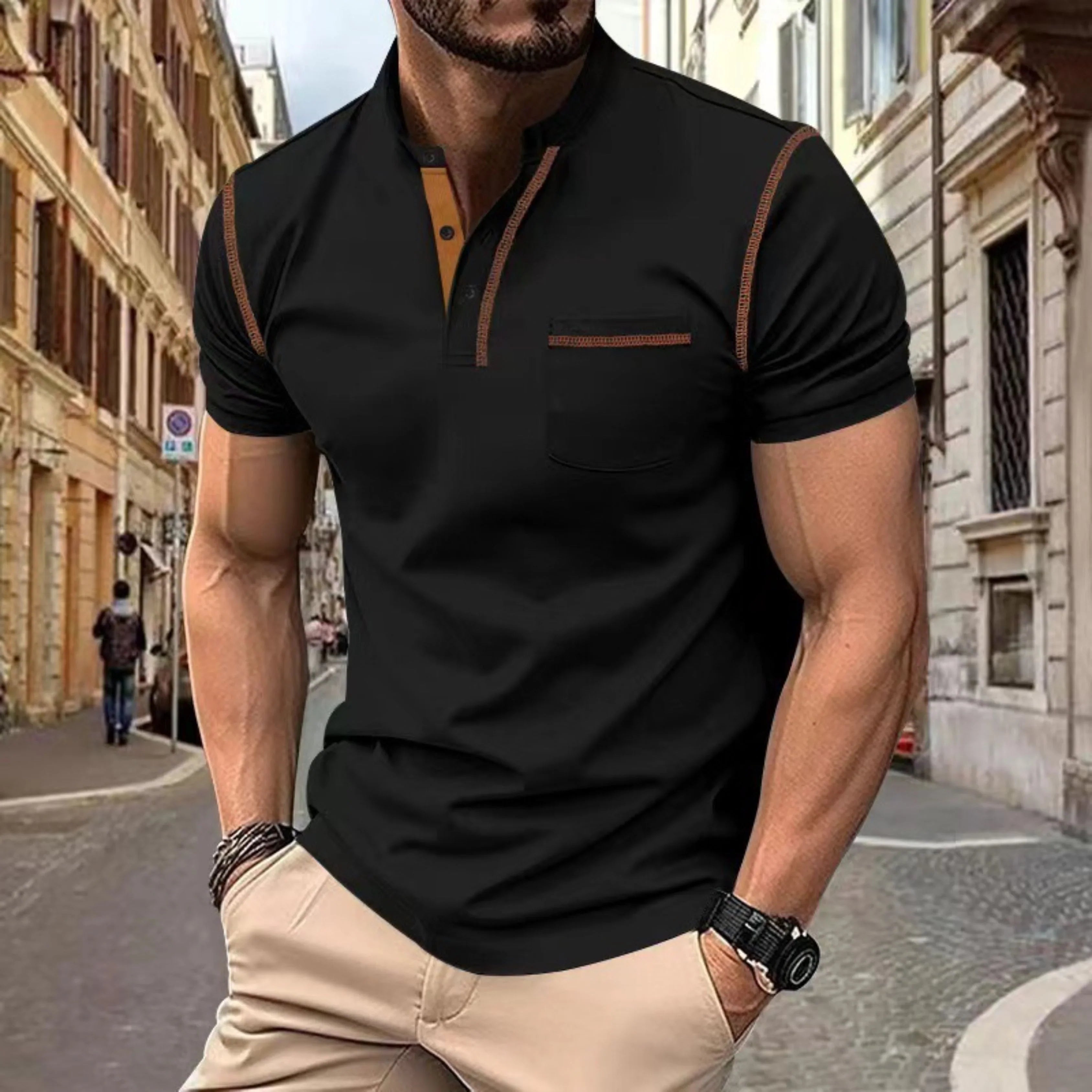 Men's Short Sleeve Polo Shirt, Classic Fit Casual Cotton Polo for Golf and Everyday Wear