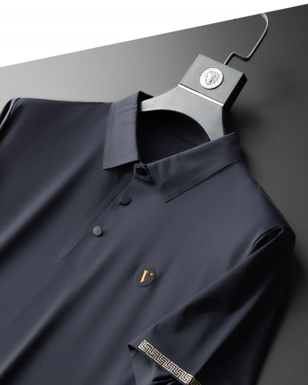 Men's Polo Shirt & Trousers Set, Short Sleeve Button Placket Top with Drawstring Straight-Leg Trousers