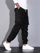 Men's corduroy cargo trousers with tapered legs and elasticated cuffs
