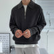 Unisex ribbed quarter-zip jumper with collar and long sleeves
