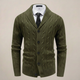 Men's cable knit cardigan with shawl collar and buttons
