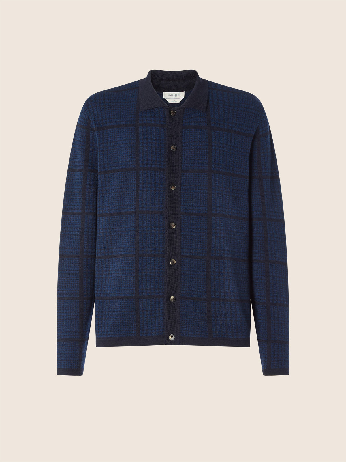 Unisex jacquard piquet cardigan with textured finish
