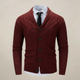 Men's cable knit cardigan with shawl collar and buttons