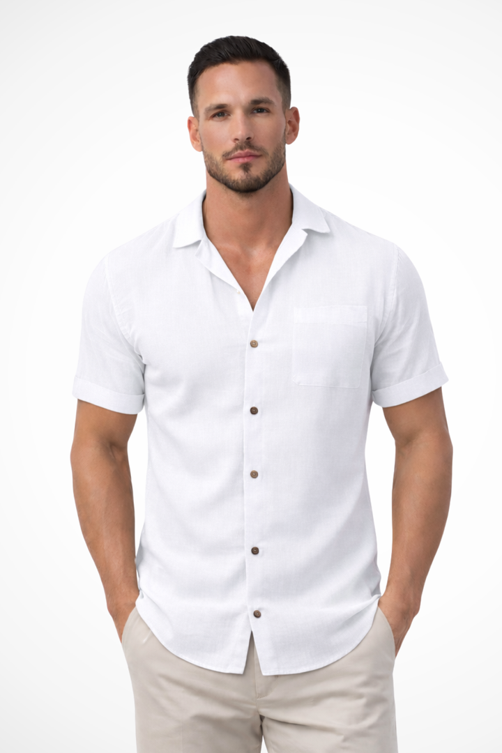Men's Short Sleeve Summer Shirt, Button-Up Lightweight Casual Shirt, Breathable