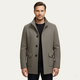 Men's tailored coat with stand collar and flap pockets