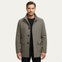Men's tailored coat with stand collar and flap pockets