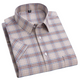 Men's Short Sleeve Cotton Shirt, Slim Fit Breathable Button-Down Casual Summer Shirt