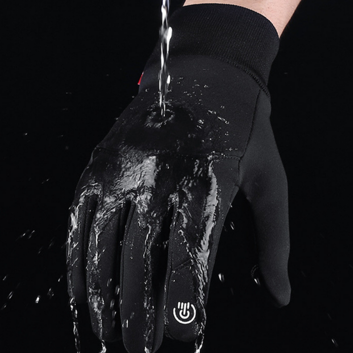 Full-finger touchscreen gloves with textured palms and ribbed cuffs