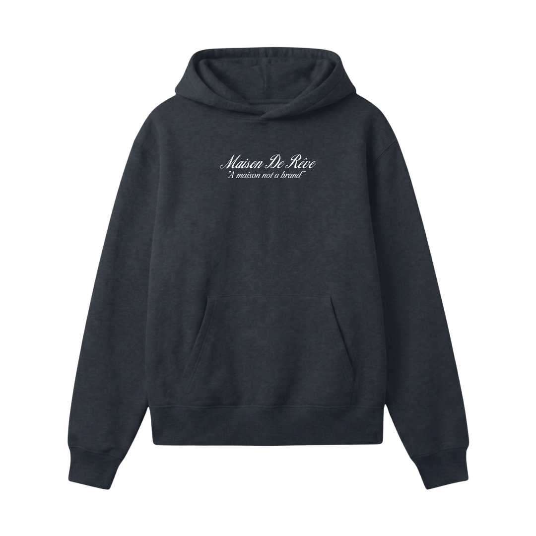 Graphic Riviera Racing Club hoodie with illustrated racing scene on the back