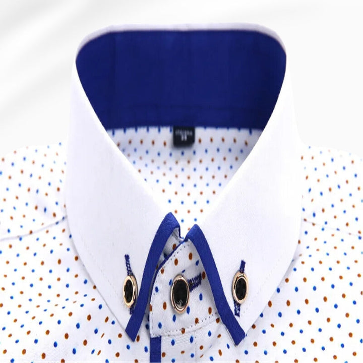 Men's Long Sleeve Shirt, Slim Fit Cotton Blend Button-Down Smart Casual Shirt