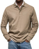 Men's Long Sleeve Polo Shirt, Casual Slim Fit Collared Polo for Everyday Wear