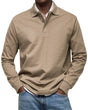 Men's Long Sleeve Polo Shirt, Casual Slim Fit Collared Polo for Everyday Wear
