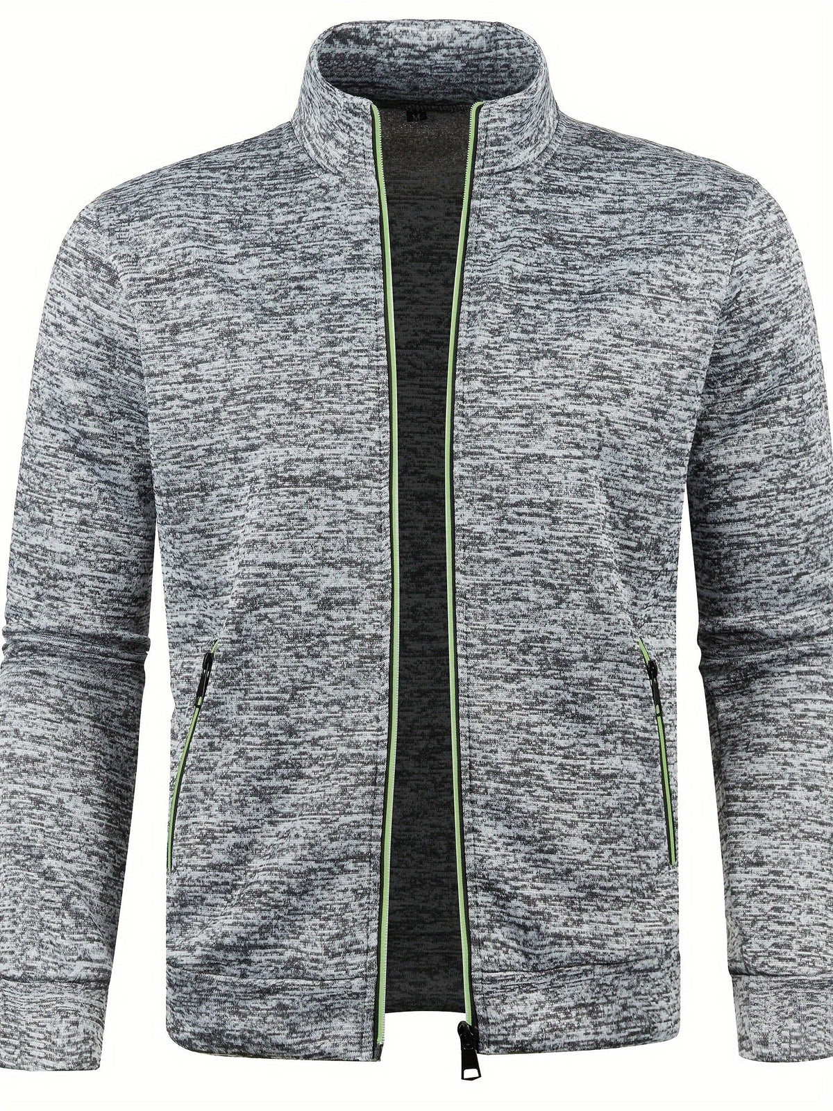 Men's plain zip-up cardigan
