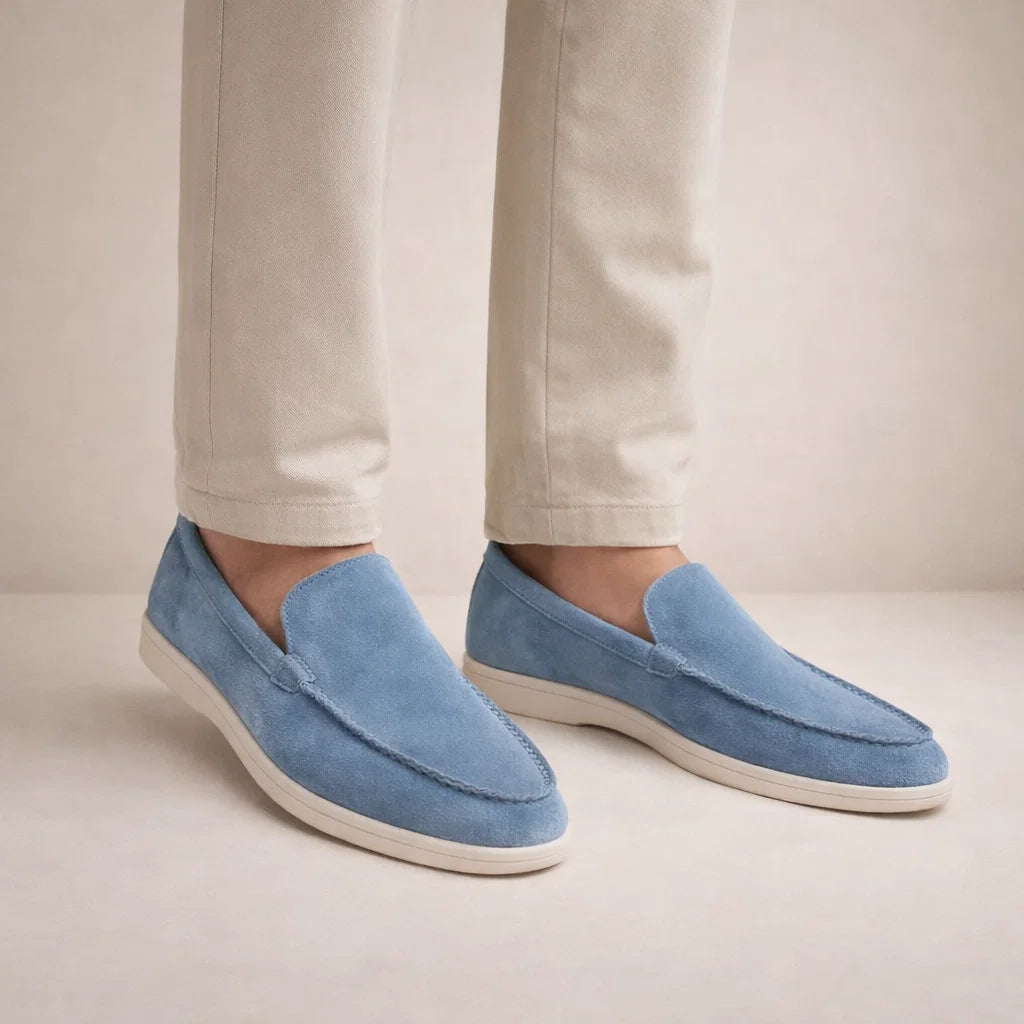 Men's Suede Loafers, Plain Apron Front, Slip On Cupsole