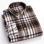 Long-sleeve checked flannel shirt with button-down collar and chest pocket