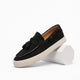 Men's suede round-toe slip-on loafers