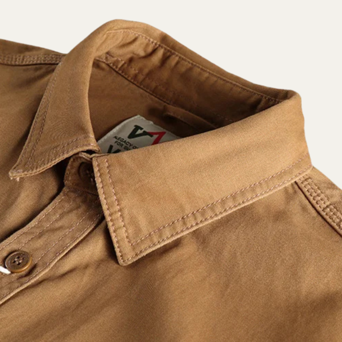 Men's long-sleeve utility shirt with button front and two flap chest pockets
