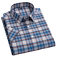 Men's Short Sleeve Cotton Shirt, Slim Fit Breathable Button-Down Casual Summer Shirt