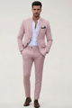 Men's Slim Fit Suit Set, Tailored Spring Blazer & Tapered Trousers for Business & Formal Wear