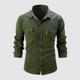 Men's Cotton Casual Shirt, Long Sleeve Button-Down Tailored Fit with Chest Pockets