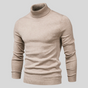Men's ribbed turtleneck jumper with long sleeves and fitted shape