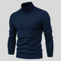 Men's ribbed turtleneck jumper with long sleeves and fitted shape