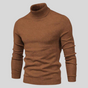 Men's ribbed turtleneck jumper with long sleeves and fitted shape