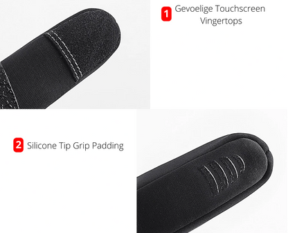 Full-finger touchscreen gloves with textured palms and ribbed cuffs
