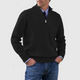 Men's plain half-zip sweater with ribbed mock neck