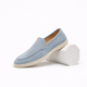 Men's slip-on suede loafers with moc toe and flat sole