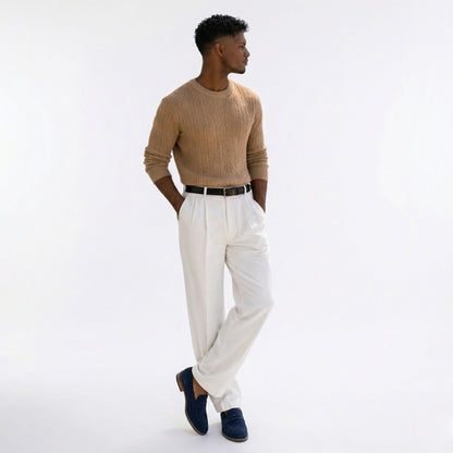 Men's classic loafers with penny strap and low heel