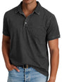 Men's Polo Shirt with Collar, Short Sleeve Solid Cotton Smart Casual Polo Regular Fit