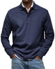 Men's Long Sleeve Polo Shirt, Casual Slim Fit Collared Polo for Everyday Wear