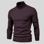 Men's ribbed turtleneck jumper with long sleeves and fitted shape