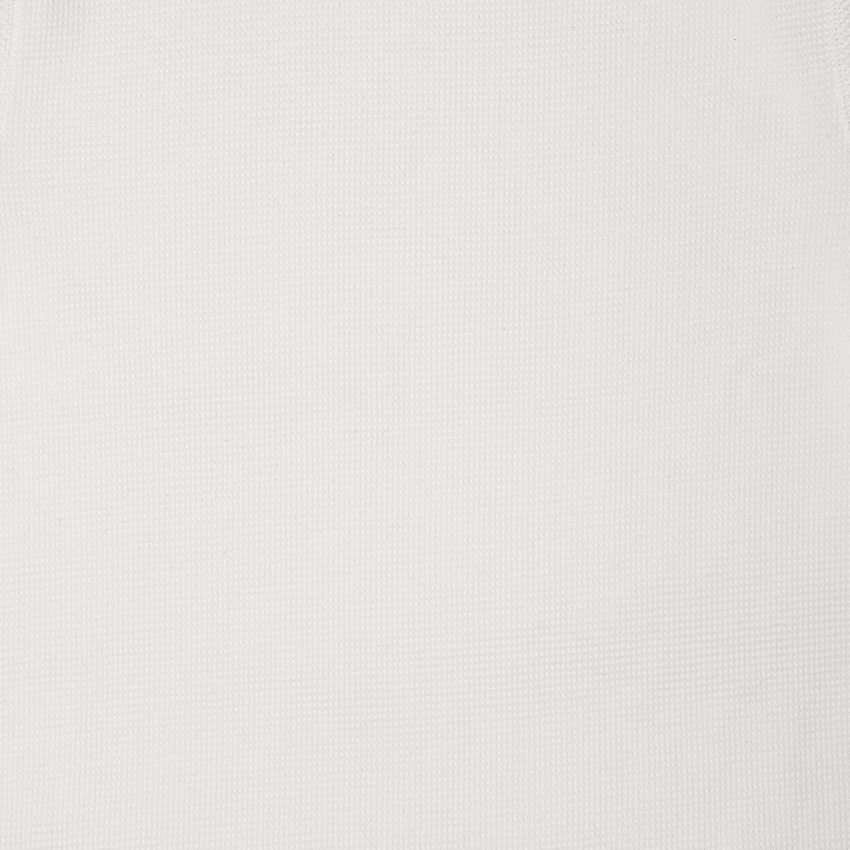 Men's white waffle-textured long sleeve crew-neck T-shirt