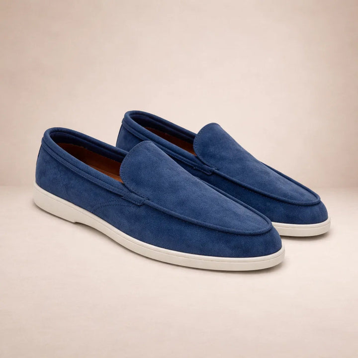 Men's Suede Loafers, Plain Apron Front, Slip On Cupsole