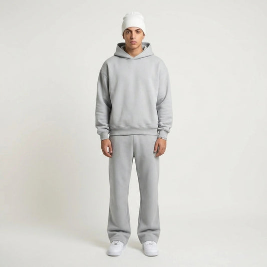 Unisex oversized hooded sweatshirt and matching jogger tracksuit set