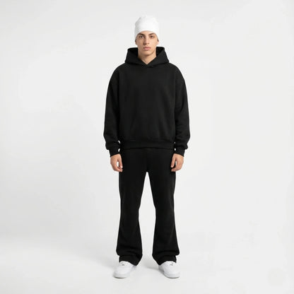 Unisex oversized hooded sweatshirt and matching jogger tracksuit set