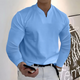 Men's Long Sleeve Polo Shirt, V-Neck Quick-Dry Casual Smart Polo Regular Fit