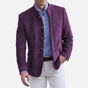 Men's long-sleeve button jacket with Mandarin collar and flap pockets
