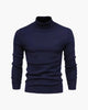 Men's slim-fit ribbed turtleneck sweater with long sleeves