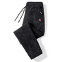 Straight-leg corduroy trousers with drawstring waist and side pockets