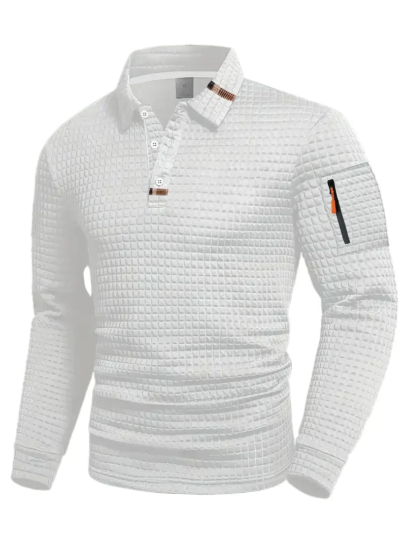 Quilted casual jumper with round neckline and long sleeves