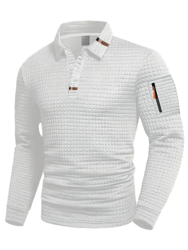 Quilted casual jumper with round neckline and long sleeves