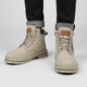 Men's lace-up ankle boots with round toes, padded collars and lugged soles