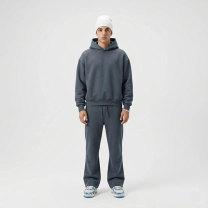 Unisex oversized hooded sweatshirt and matching jogger tracksuit set