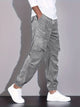 Men's corduroy cargo trousers with tapered legs and elasticated cuffs